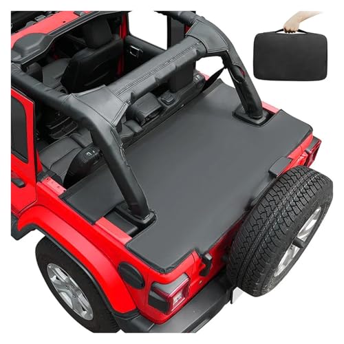 Laderaumabdeckung, kompatibel mit Jeep Wrangler JK Unlimited 2007–2018, 4 Türen, Vinyl, Kofferraumschutz, hinten, kompatibel mit Jeep, Heckklappe, Tonabdeckung, Sonnenschutz von HTAQYU