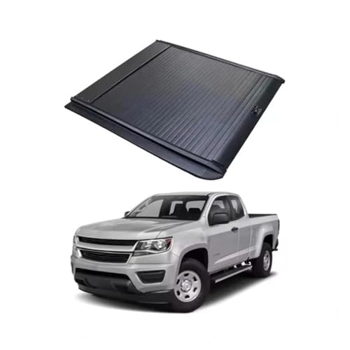 Pickup-Handbuch, LKW-Ladefläche, Tonneau-Abdeckung, Rolldeckel, einziehbare Hartschale, kompatibel mit Chevrolet Colorado, Schwarz von HTAQYU