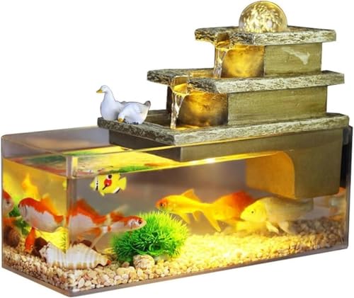 Aquarium, quadratisch, transparentes Acryl-Aquarium, zirkulierendes Wasser, kleines Aquarium für Aquarien, Öko-Landschaftsgestaltung, Aquarium-Set, Standard von HTDSVTD