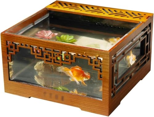 Aquarium, transparentes Acryl-Aquarium, chinesisches Vintage-Aquarium, abnehmbares ökologisches Aquarium für den Schreibtisch, Innendekoration, Aquarium-Set-Standard von HTDSVTD