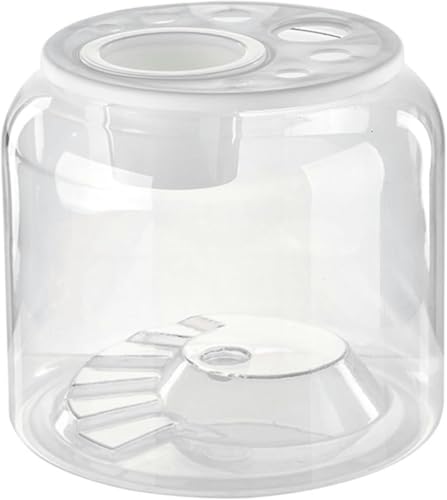 Aquarium, transparentes Aquarium, Schildkrötenbecken, Haushaltsschildkrötenbox mit weißem Deckel, rundes Aquarium für Wohnzimmer, Büro, Desktop-Aquarium-Set, 24 x 22 x 20 cm von HTDSVTD