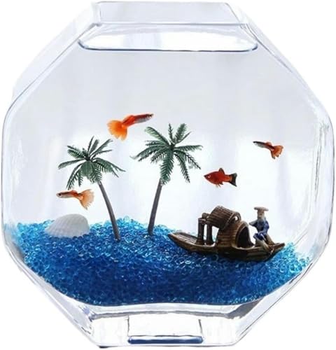 Aquarium Achteckiges Glas Aquarium Verdicktes Glas Transparentes Aquarium Home Desktop Kleines Aquarium Aquarium Kit-15cmx7.5cmx15cm von HTDSVTD