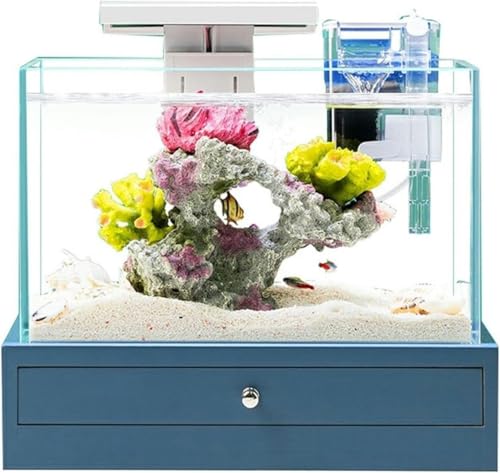 Aquarium Aquarium Desktop Kleines Aquarium mit Sockel Wohndekoration Büro Desktop Aquarium Ökologische Landschaftsornamente Aquarium Kit-Standard von HTDSVTD