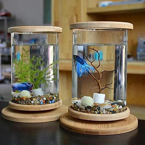 Aquarium Kleines Büro Glas Aquarium Basis Aquarium Dekoration Fisch Schüssel Aquarium Aquaponisches Ökosystem Aquarium Kit-Standard von HTDSVTD