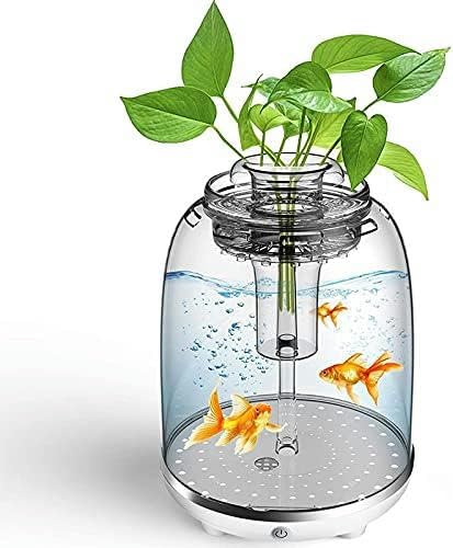 Fischtank Aquarium Rundes Fischtank Kleines Fischtank Landschaftstank Automatischer FilteBucket Fischtank mit Aquarium Kit-Standard von HTDSVTD