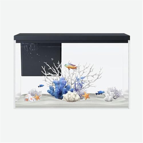 Fischtank mit und Pumpe Zirkulation Filtersystem Quadratisches transparentes Glasaquarium Heim Ökologischer Tank Aquarium Kit-Standard von HTDSVTD