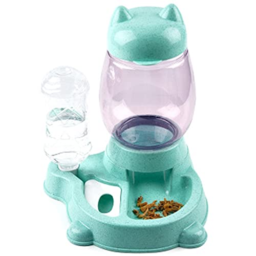 HTDZDX Automatischer Futterspender für Katzen und Hunde, Wassertrinkschüssel, Futterspender für Haustiere (Farbe: Grün) von HTDZDX