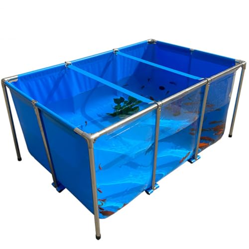 Teiche aus PVC-Leinwand, oberirdischer Pool, transparenter Aquarium-Pool-Teich mit Ablassventil, unterstützender Fischzucht-Schwimmbecken, sichtbarer Pool für den Garten,100 * 60 * 51cm von HTIANMM