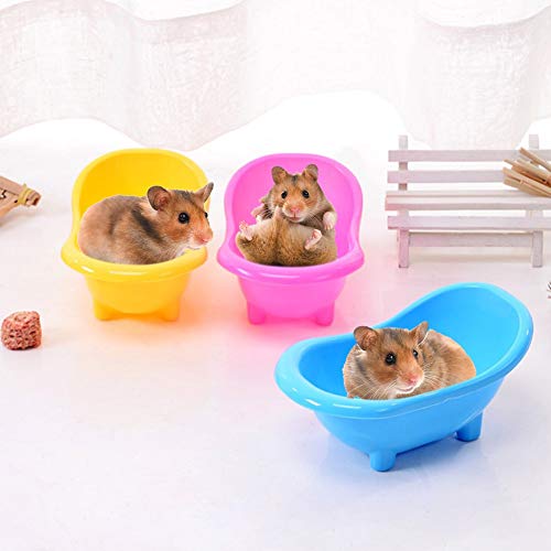 HTYG Mini Hamster Badewanne-Kleine Pet Bad Pet Badewanne-Kunststoff Sand Badezimmer Container Wc-für Kleine Tier Chinchilla golden Bears Schwarz Bär Hamster Gerbil Maus-Zufällige Farbe von HTYG