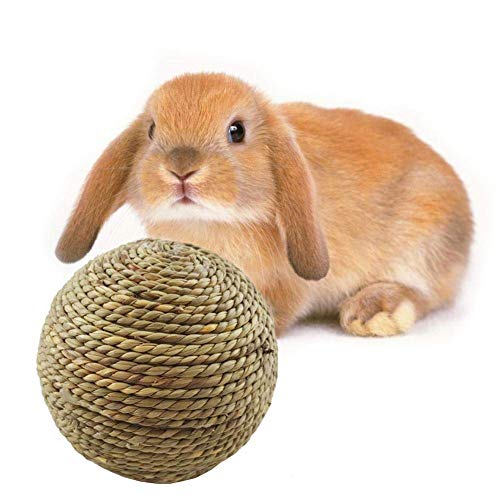 HTYG Rattan Gewebt Stroh Spaß Ball Spielzeug-Kleine Pet Kauen Spielzeug-Katze Gras Kaninchen Ball Palisander Spielzeug-Natürliche Gras Ball Für Zähne Reinigung-Biss Beständig von HTYG