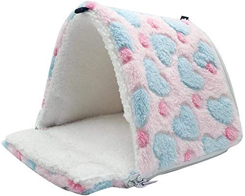 Kleine Tier Pet Nest Hängen Bett-Verbesserte Warme Baumwolle Nest-Weichen Hamster Bett Schlafen Niedlichen Hamster Hängematte Vögel Haus-Abnehmbare Schlafsack (Rosa : 17 * 15cm) von HTYG