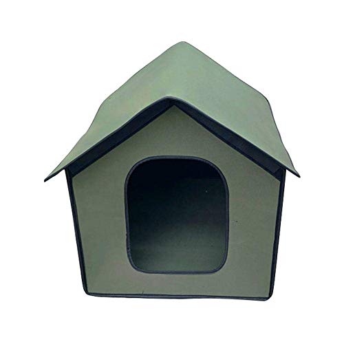 Tragbare Wasserdicht Pet Outdoor House-Außen Haus Wetterfeste Katze Haus-Faltbare Pet Shelter für Haustiere Hunde Katze-einfach zu Montieren (Armeegrün M) von HTYG