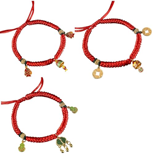 HUAANYA 3pcs Neujahrstier Seilschnallen Regulierbare Segen Chinesische Knoten Anhänger Für Hund Und Katzen HUAANYA 3pcs Neujahrstier Seilschnallen Regulierbare Segen Chinesische Knoten Anhänger Für Hund Und Katzen von HUAANYA
