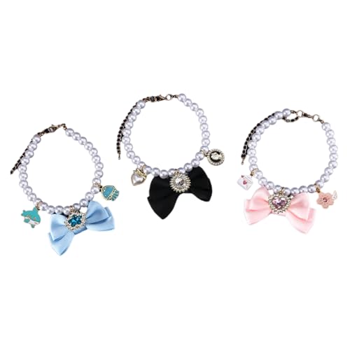 HUAJINGKEJI Katzen Halsketten Anzug Halsband Kristall Prinzessin Halsband Hochzeit Foto Requisiten Urlaub Halsband Perlen für Prinzessin von HUAJINGKEJI