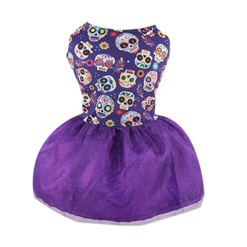 HUANGANG Hundekleid für kleine, große Hunde, Halloween-Totenkopf-Rock, Hundebekleidung, Frühlingshundekleidung für Hunde im Freien von HUANGANG