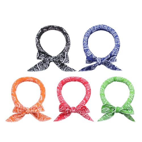 HUANGENG 5 Stück Weiches Halsband für Kleine Große Hunde Katzen Halstücher Halsband Hund Eis Bandanas Schnell Kühlend Atmungsaktiv von HUANGENG