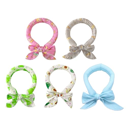 HUANGENG 5 Stück Weiches Halsband für Kleine Große Hunde Katzen Halstücher Halsband Hund Eis Bandanas Schnell Kühlend Atmungsaktiv von HUANGENG