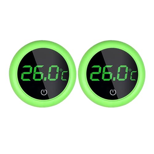 HUANGENG Aquarium-Thermometer, digitaler Bildschirm, selbstklebend, LED-Display, keine Kabelsalat, digital, zum Aufkleben, klein, 2 Stück von HUANGENG