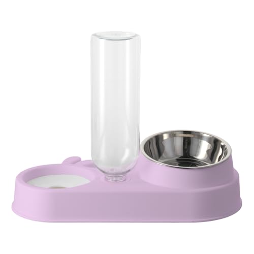 HUANGGG 2 in 1 Katzen Futterbehälter Hunde Wasser Futternapf Doppelfutter Wasserspender Set Katzen Slow Bowl Futterbehälter Supplies von HUANGGG