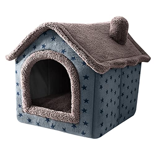 Bett Indoor Warm Höhle Plüsch Nest Schlafbett Schöne Hüttenform Welpe Winter für Katzen und Kleine Hunde von HUANIZI