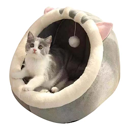 Katzenbett für Indoor-Katzen, kleine Hunde, warmes Bett, Haus, 34 cm, Welpenzelt, Bett, Kätzchenhöhle, waschbar, abnehmbar von HUANIZI