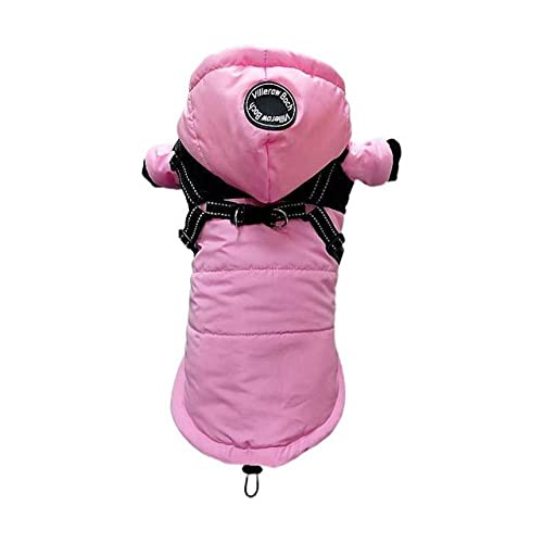 1Pcs Hundebekleidung Herbst und Winter wasserdicht und warm Brust und Rücken Pomeranian Snow Teddy Hundebekleidung,Rosa,2XL von HUANSUN