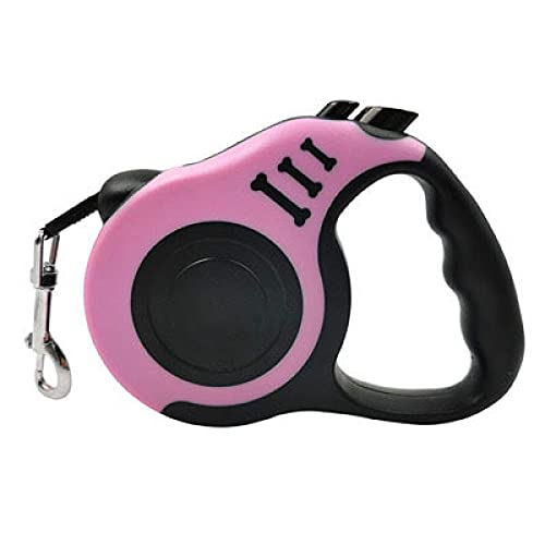 3M/5M Einziehbare Hundeleine Automatischer Flexibler Hundewelpen-Katzen-Traktionsseil-Gürtel Hundeleine für kleine mittlere Hunde Haustierprodukte,Rosa,5M von HUANSUN