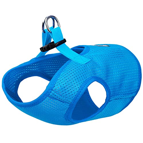 Atmungsaktives Mesh-Hundegeschirr No Pull Hundegeschirr Weste für kleine mittelgroße Hunde Leichtes Anti-Breakaway-Verstellbar,Blau,XS 26,30cm Brust von HUANSUN