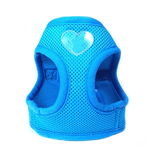 Atmungsaktives Mesh-Hundegeschirr No Pull Weiches Welpenwesten-Geschirr für kleine Hundekatze Chihuahua Yorkie Heimtierbedarf Rosa XS,Blau,M Brust 35,39cm von HUANSUN