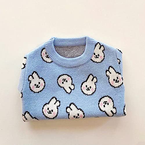 Blue Rabbit Hundebekleidung Haustier Strickpullover Herbst und Winter Kleidung Teddy Katze Bottoming Shirt Puppy Warm Pullover XS-XL,Blau,S von HUANSUN