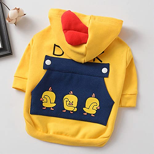 Cartoon Hundebekleidung Herbst Winter Haustier Hund Hoodie Niedliche Haustier Kleidung für kleine Meidum Hunde Hunde Mantel Welpen Kostüm,gelb,L von NC