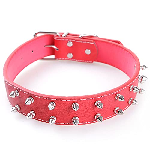 Cool Rivets Besetztes Leder Großes Hundehalsband Haustierzubehör Gold,Rot,63cm(24.8in) von HUANSUN