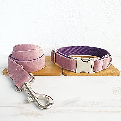 Einstellbare Hundehalsband Haustierprodukte 5 Größen Metallschnalle Doppeltuch Hundehalsband und Leine,Hundehalsband Leine Set,S von HUANSUN