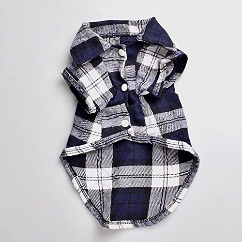 Fashion Pet Shirts Summer Classic Plaid Pet Hundebekleidung für kleine Hunde Puppy Dog T-Shirt für Hunde Pets Clothing,Blau,XL von HUANSUN