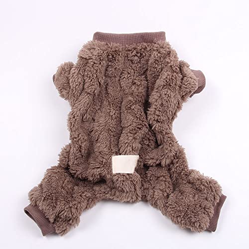 Fester Winter Hund Overall Katzenmantel Welpen Warmer Mantel Haustier Hoodie Jacke 5 Größen 6 Farben,braun,M von HUANSUN