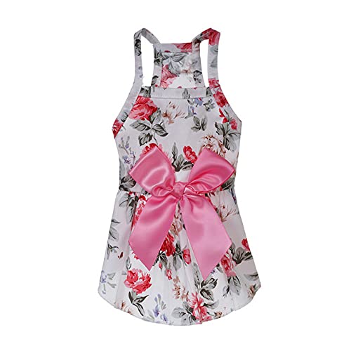 Floral Pet Kleidung Hundekleid für Hunde Sommer Prinzessin Hundekleider Kleidung für Hunde Röcke Pet Cat Dress,6,L von HUANSUN