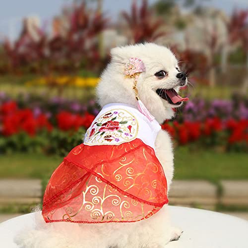 Frühling und Sommer Haustier Hund Kleid Hund Hochzeitskleid Rock Welpen Kleidung Frühlingskleider Hunde Rock Hund Katze Kostüm,Lila,L von HUANSUN