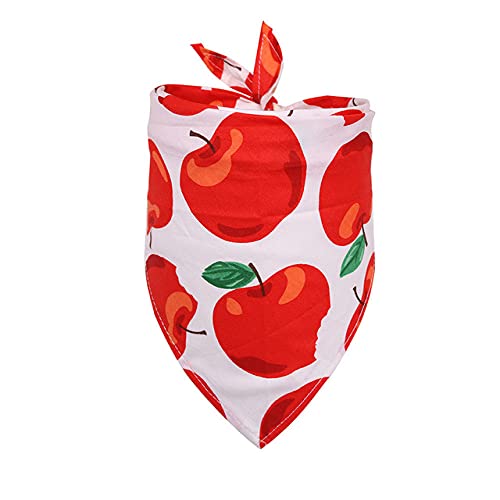 Fruit Print Bandana Hunde Dreieck Schal Lätzchen Süße Zitrone Katzenhalsband Haustier Halstuch Verstellbares Hundezubehör,L,M von NC