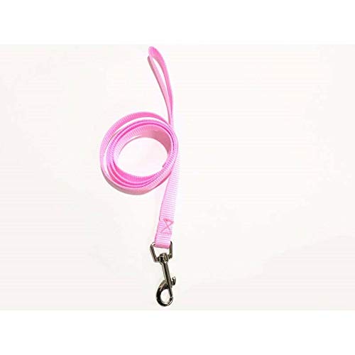 HUANSUN 7 Farben 120cm * 1,5cm Nylon Haustier Hundeleine Harness Hundehalsband Walking Leine Katzen Hundegeschirr Halsband Leine Strap Gürtel,Rosa,120cm von HUANSUN