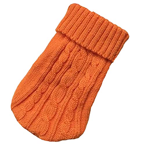 HUANSUN Hunde Winterkleidung Gestrickte Haustierkleidung für kleine mittlere Hunde Welpen Haustier Pullover Pure Dog Sweater,orange,3XL(16) 6,9KG von HUANSUN