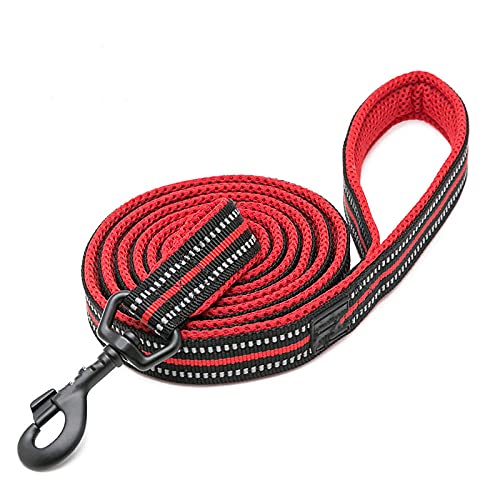 HUANSUN Weiche Hundeleine in Geschirr und Halsband Reflektierendes Nylon-Mesh Walking 11 Farbe 200cm,rot,L 2.5cmX200cm von HUANSUN