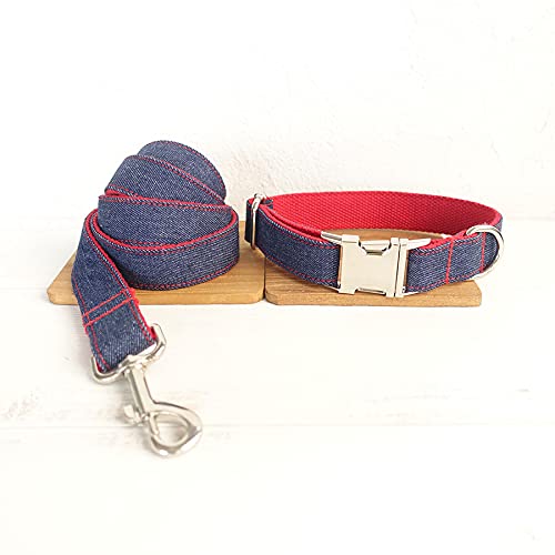 Halsband rot Hundehalsband und Leine 5 Größen,Hundehalsband Leine Set,M von HUANSUN