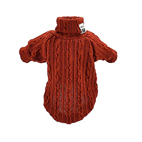 Haustier Hund Katze Rollkragenpullover Winter Warm Gestrickte Hundebekleidung für kleine Hunde Kleidung Welpenmantel Jacke Haustiere Produkte,orange,L von NC