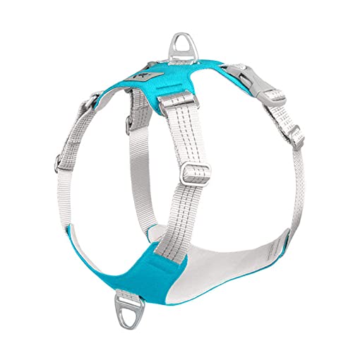 Haustier-Hundegeschirr No Pull Reflektierendes, weiches, atmungsaktives Hundegeschirr für kleine mittelgroße Hunde Nylon-Haustier-Trainingsgeschirr verstellbar,Blau,M Brustumfang 42,56cm von HUANSUN