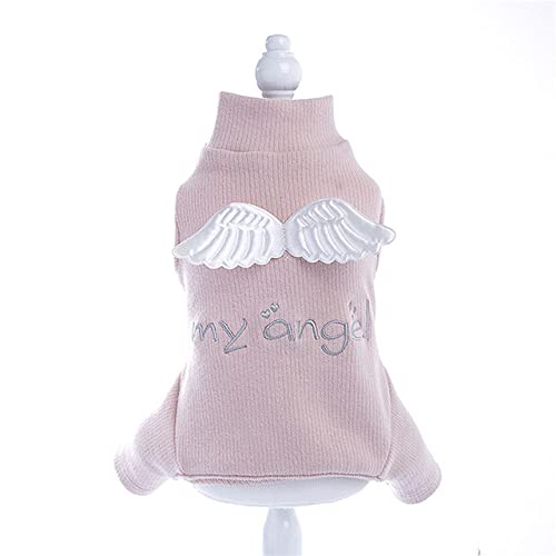 Herbst und Winter Haustier Pullover Schöne Engelsflügel Paar Sets für Katzen- und Hundebekleidung Pullover Mantel Heimtierbedarf,Rosa,L von HUANSUN