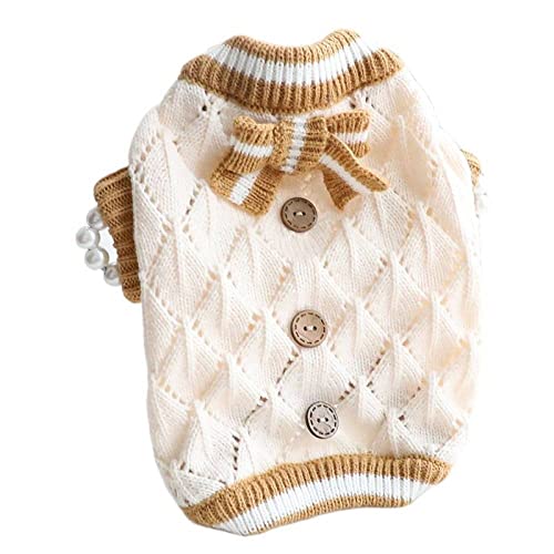 Herbstmode Kleidung für Hunde Prinzessin Holzknopf Pullover Kleiner Hund Haustier,Kaffee,xs von HUANSUN