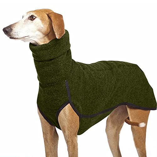 Hohe Kragen-Haustierkleidung für mittelgroße Hunde Winter Warmer großer Hundemantel Pullover Zubehör,grün,3XL von NC