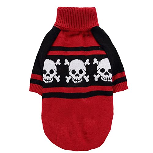 Hund Katze Pullover Kürbis Skelett Haustier Kostüm für kleine mittelgroße Hunde Welpen Urlaub Pullover Outfits,Lila,M von HUANSUN