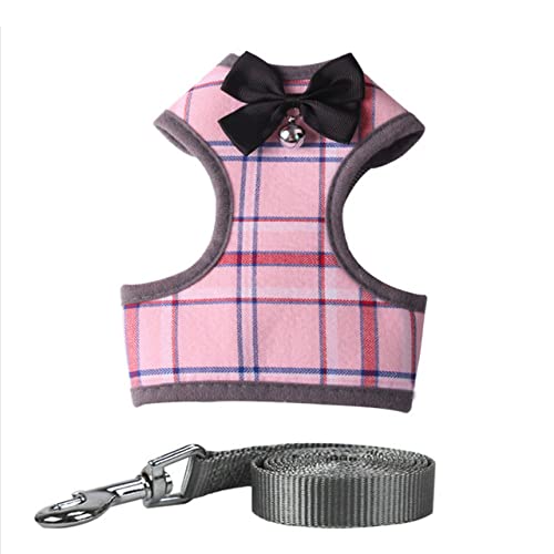 Hunde Katzengeschirr Leine Set Welpengeschirr Weste Kaninchen Mesh Kleid Schleife Brustgurt Chihuahua Welpen Haustiere Zubehör,33,Rosa,S von HUANSUN