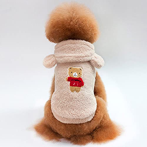 Hunde Winter Kleidung Weicher Flanell Hunde Haustiere Kleidung Für Kleine Große Hunde Fetter Hund Kostüm Warmer Haustier Hoodie Mantel,Beige,XL von NC